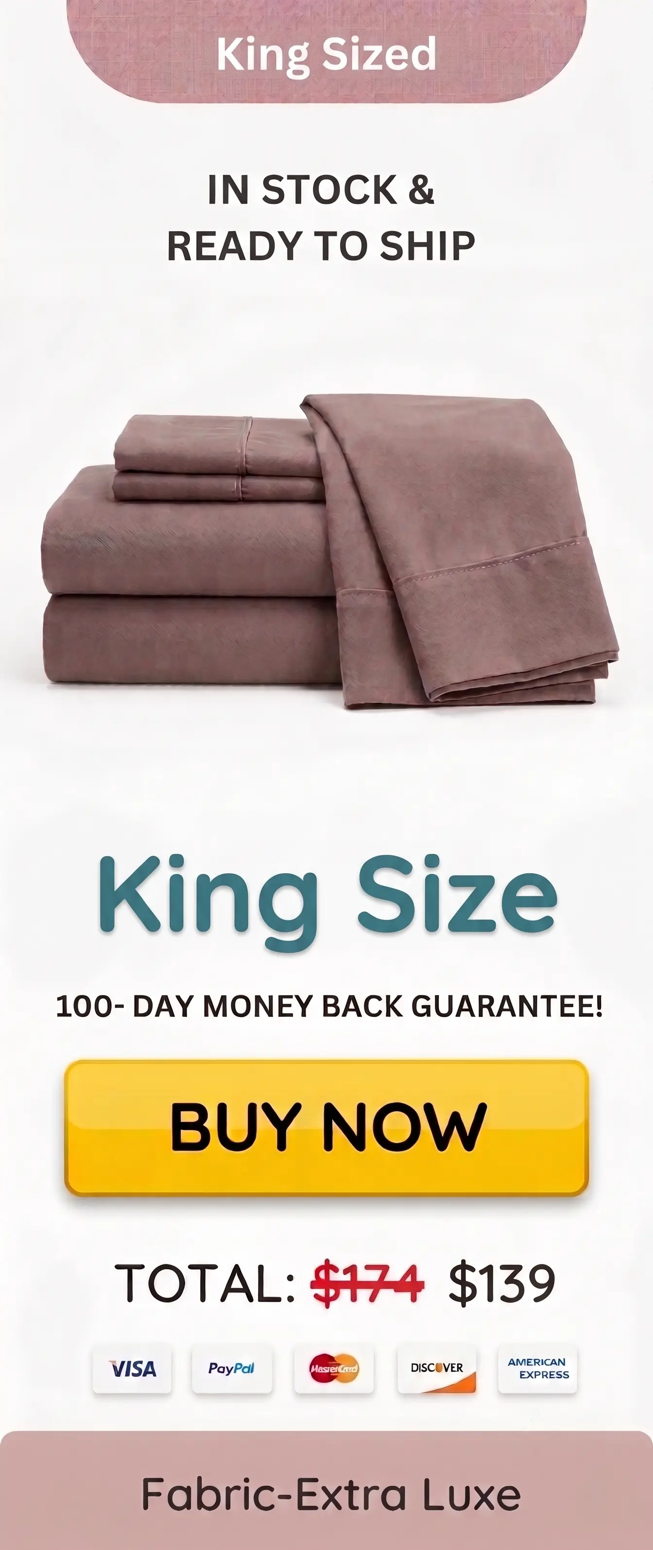 King size Miracle brand sheets discount packages