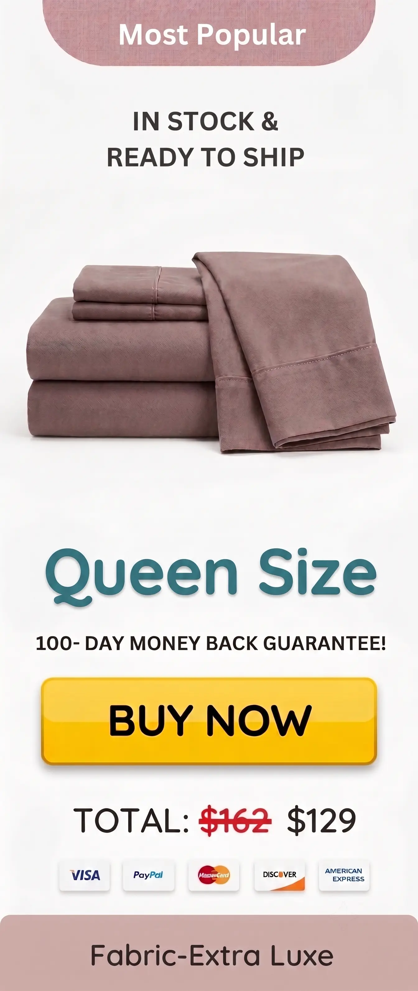 Queen size Miracle Brand Sheets discount package